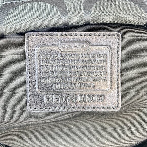 Coach Signature Charcoal Jacquard Hobo Shoulder Bag | F15067 | 🖤 Barb - Picture 3 of 14